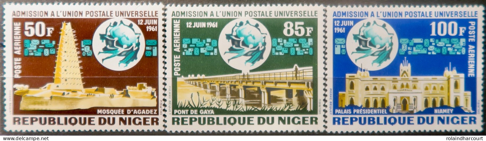 LP3844/2282 - NIGER - 1963 - POSTE AERIENNE - SERIE COMPLETE - N°23 à 25 NEUFS* - Niger (1960-...)
