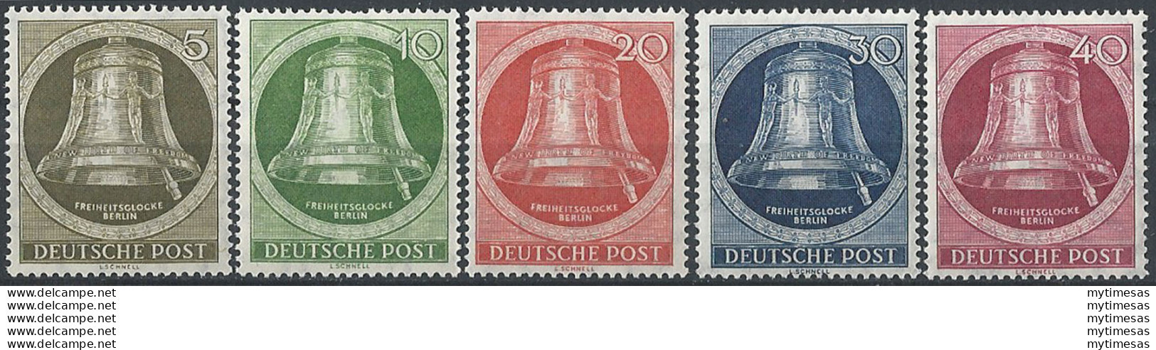 1952 Berlino Campana Della Libertà 5v. MNH Unif. N. 68/72 - Andere & Zonder Classificatie