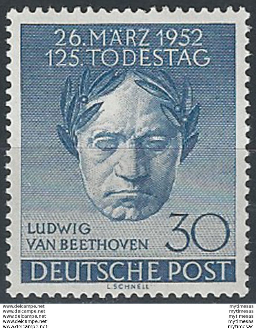 1952 Berlino Beethoven 1v. MNH Unif N. 73 - Altri & Non Classificati