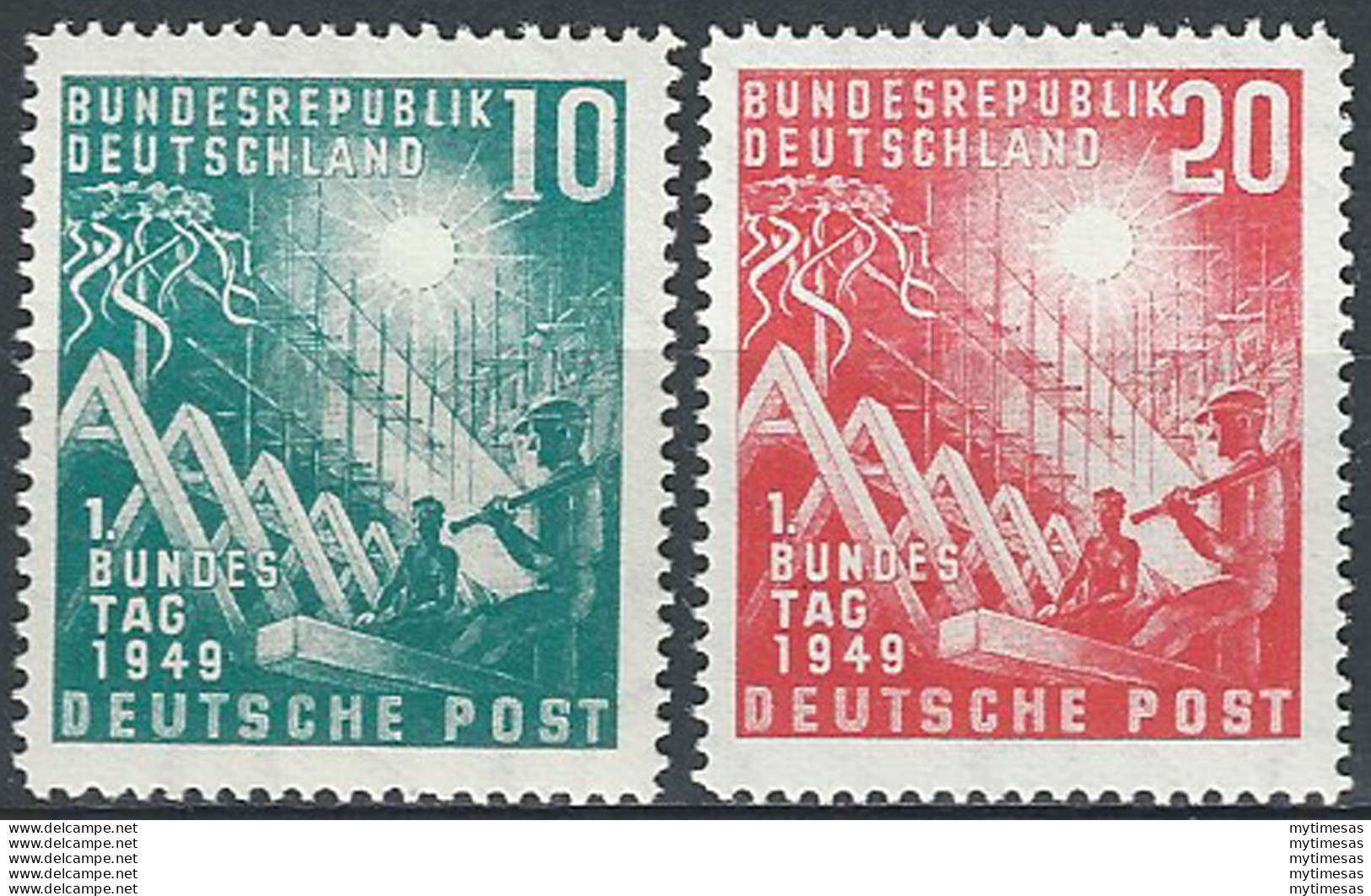 1949 Germania Parlamento 2v. MNH Unif. N. 1/2 - Autres & Non Classés