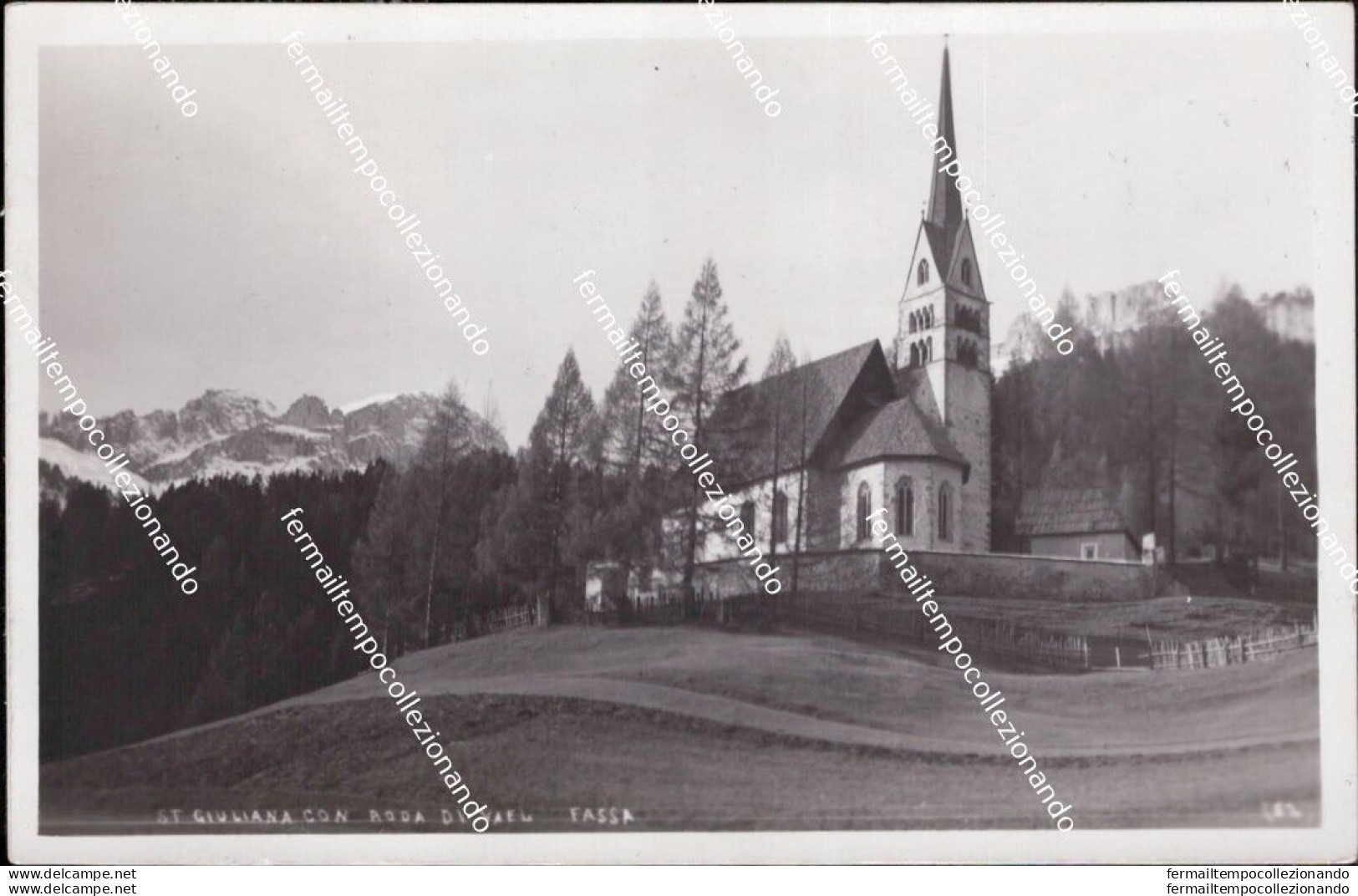 Be732 Cartolina S.giuliana Con Roda Di Vael Fassa Provincia Di Trento 1933 - Trento