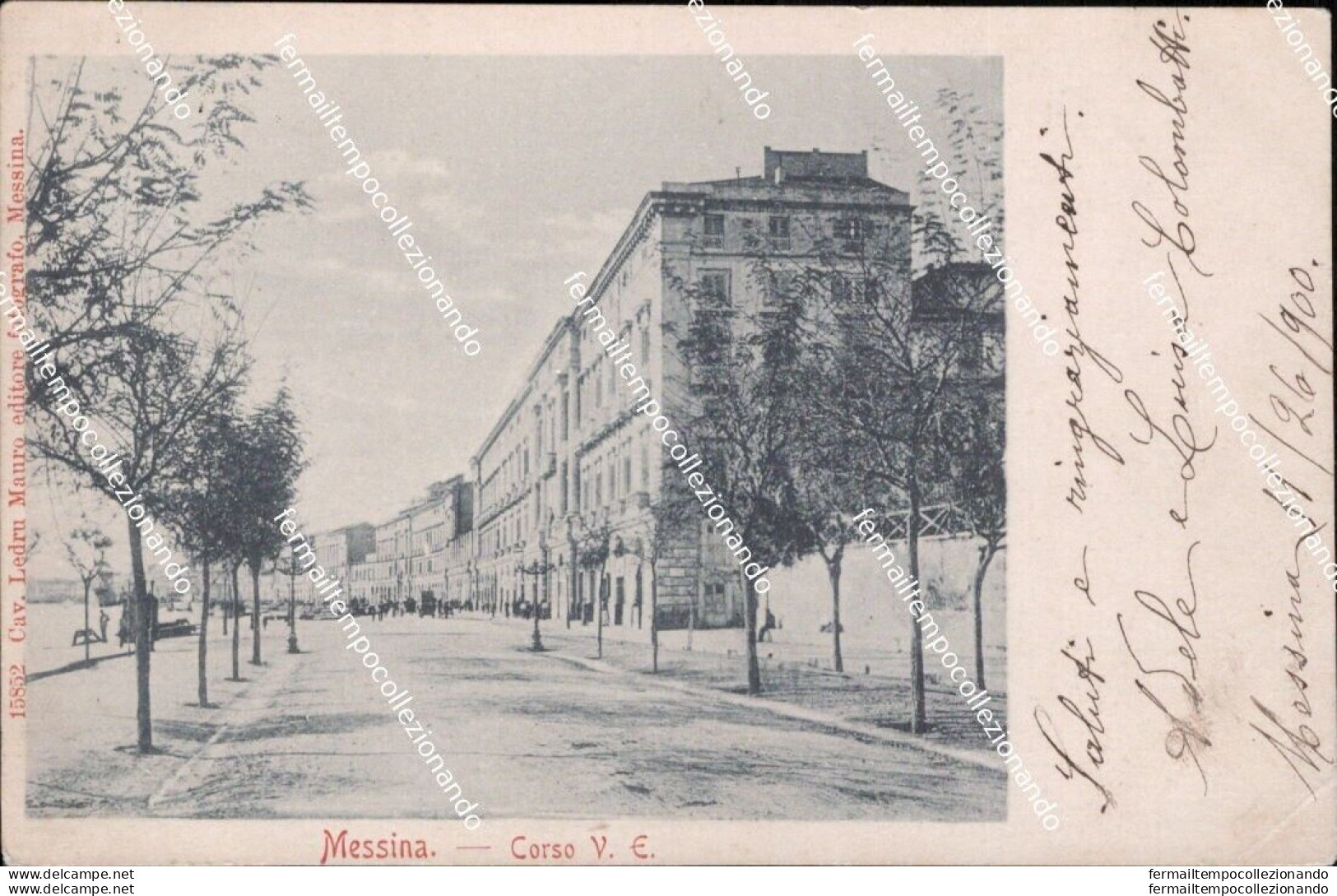 Af783 Cartolina Messina Citta' Corso Vittorio Emanuele 1900 Sicilia - Messina