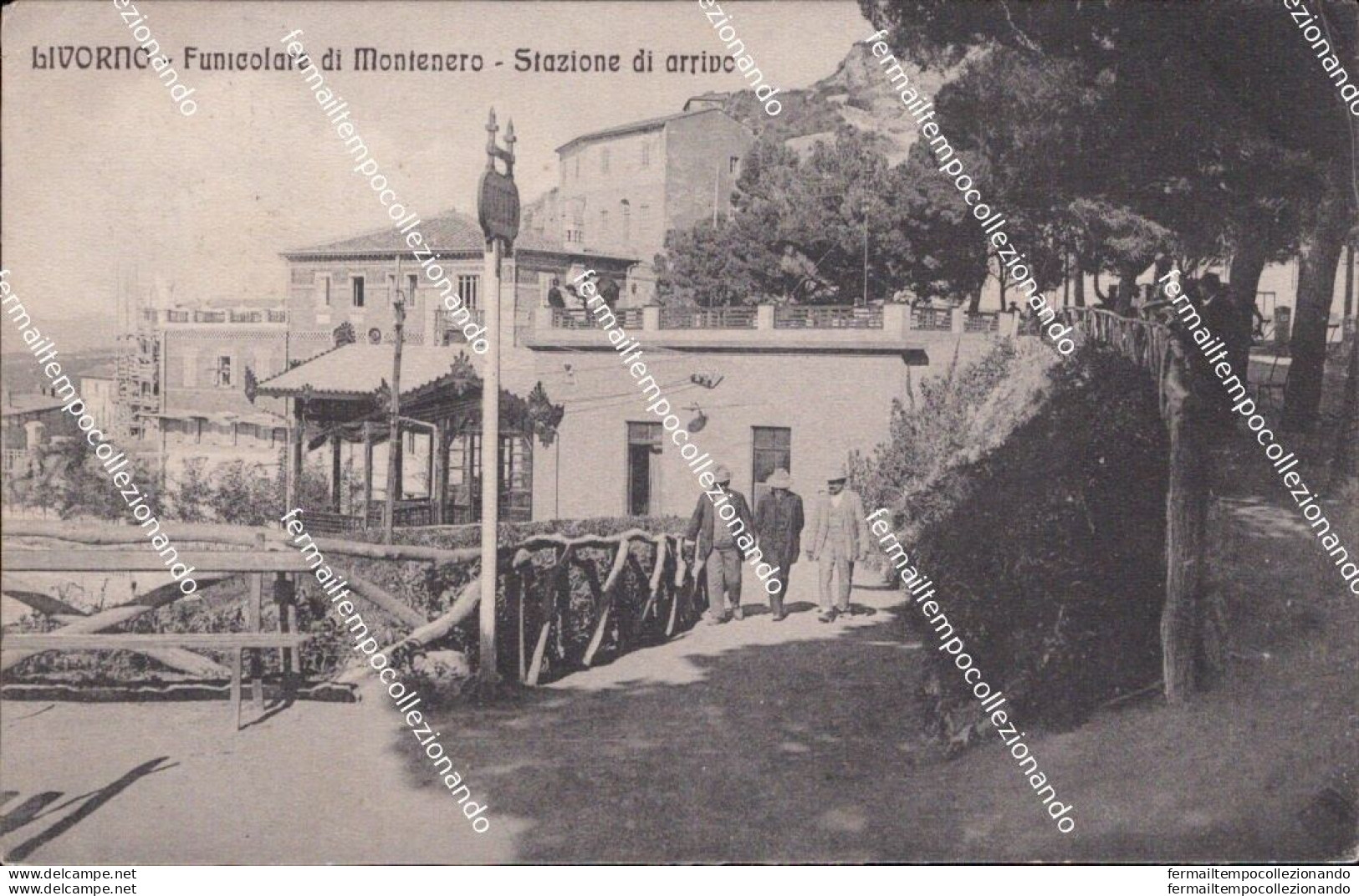 Af764 Cartolina Livorno Funicolare Di Montenero Stazione Di Arrivo - Livorno