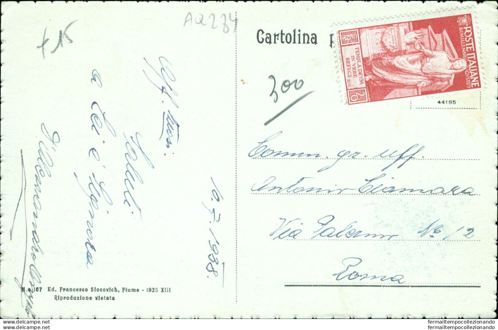 Aq284 Cartolina Fiume Susak Ponti Sull'eneo Confine Italo Iugoslavo Croazia - Andere & Zonder Classificatie