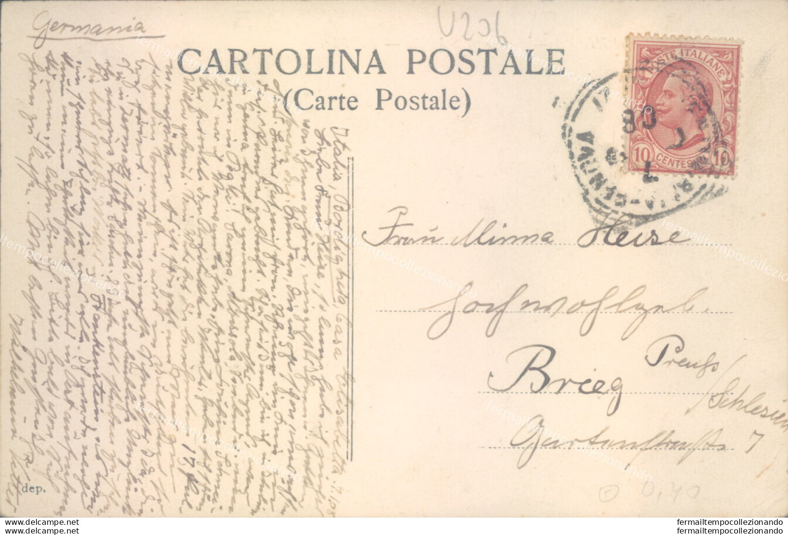 U206 Cartolina Bordighera Plame Di Sheffel 1908 Provincia Di Imperia - Imperia