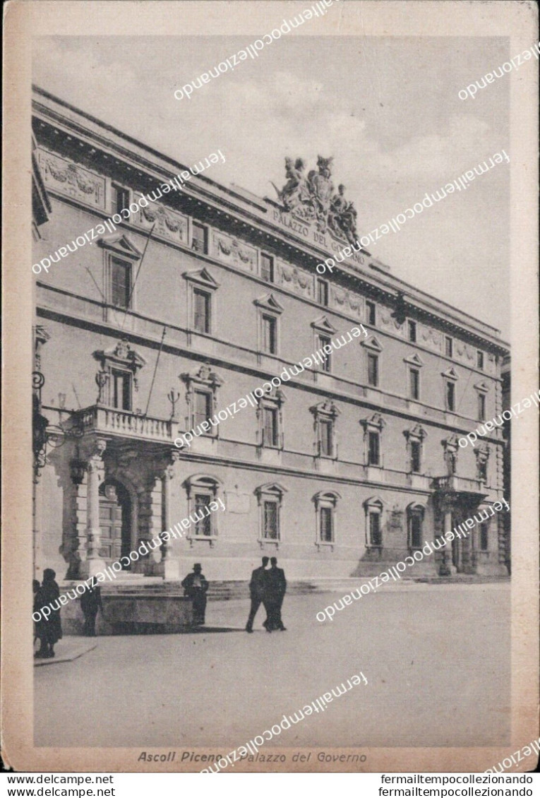 At444 Cartolina Ascoli Piceno Citta' Palazzo Del Governo 1938 - Ascoli Piceno