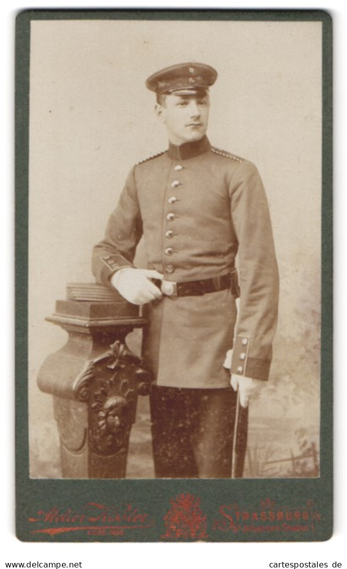 Photo Atelier Kissler, Strassburg I/E., St. Johannes Staden 1, Portrait De Soldat, Schulterstück Einjährig Freiwilli  - Anonyme Personen