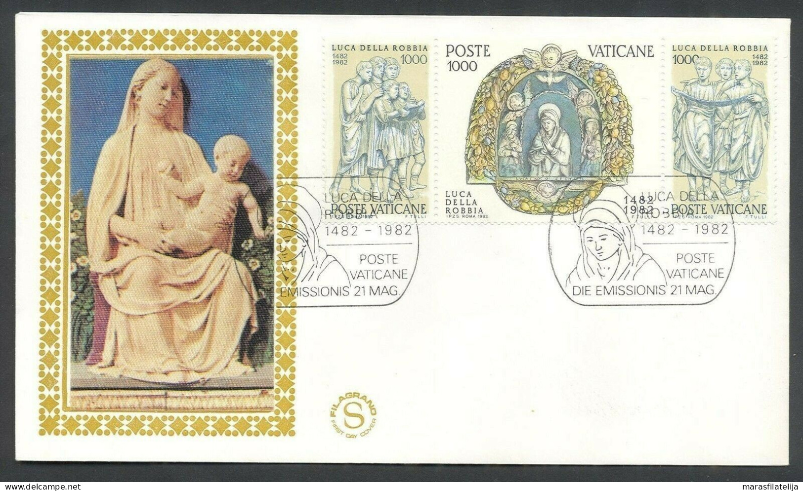 Vatican 1982, Architect Luca Della Robbia, FDC (silk Aplication) - Sonstige & Ohne Zuordnung