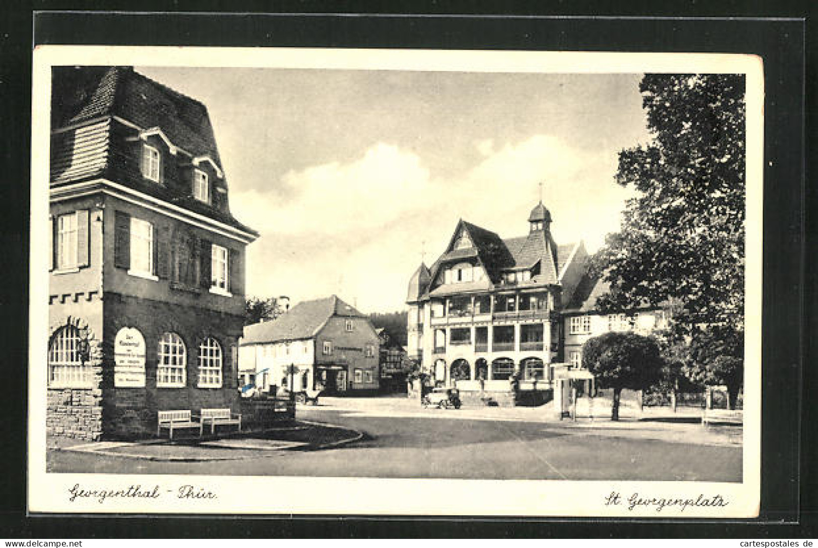 AK Georgenthal /Thür., St. Georgenplatz Mit Klosterhof Der Ferienheime Für Handel  - Georgenthal
