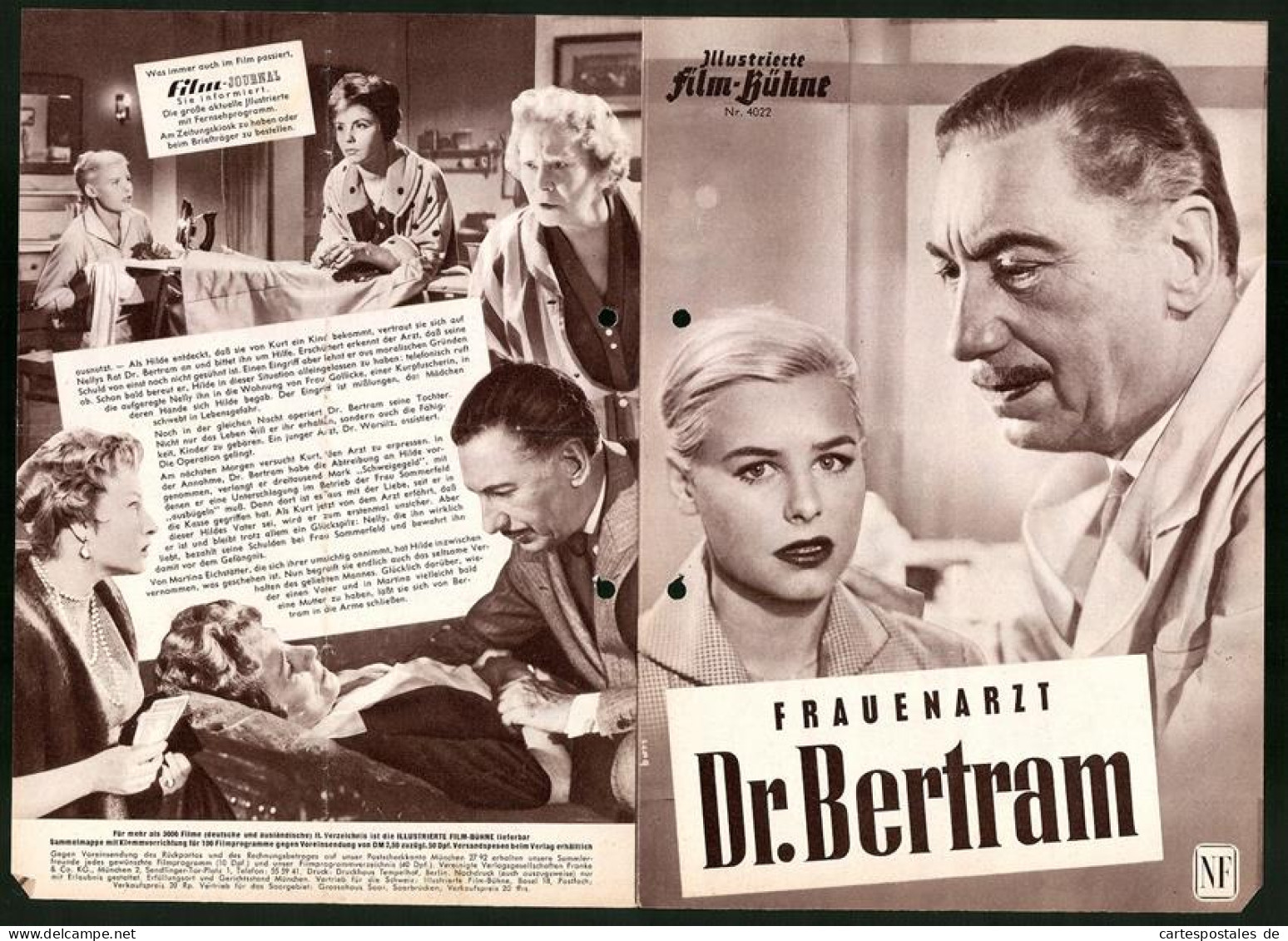 Filmprogramm IFB Nr. 4022, Frauenarzt Dr. Bertram, Willy Birgel, Winnie Markus, Regie: Werner Klingler  - Zeitschriften