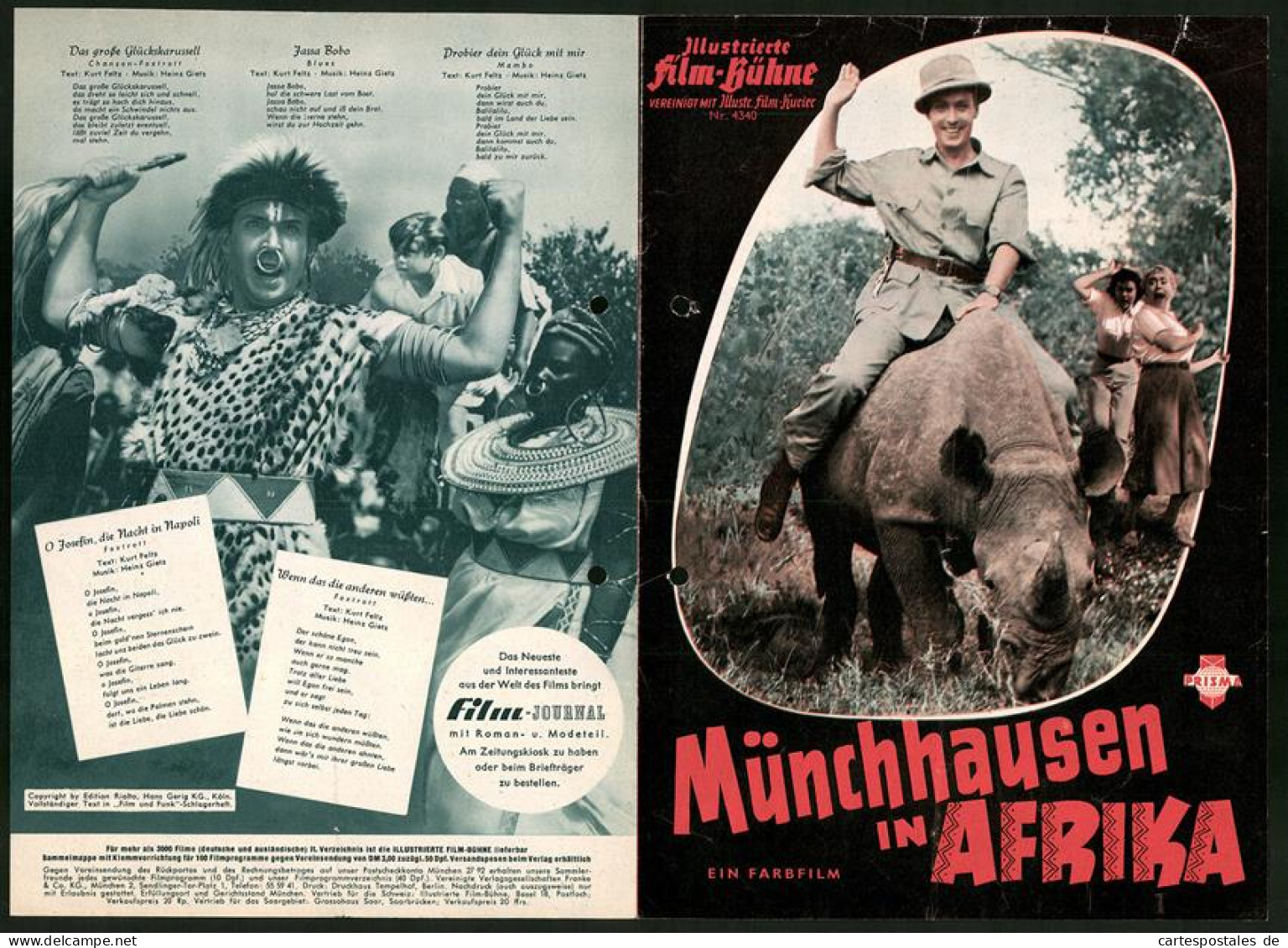 Filmprogramm IFB Nr. 4340, Münchhausen In Afrika, Peter Alexander, Anita Gutwell, Regie: Werner Jacobs  - Revistas