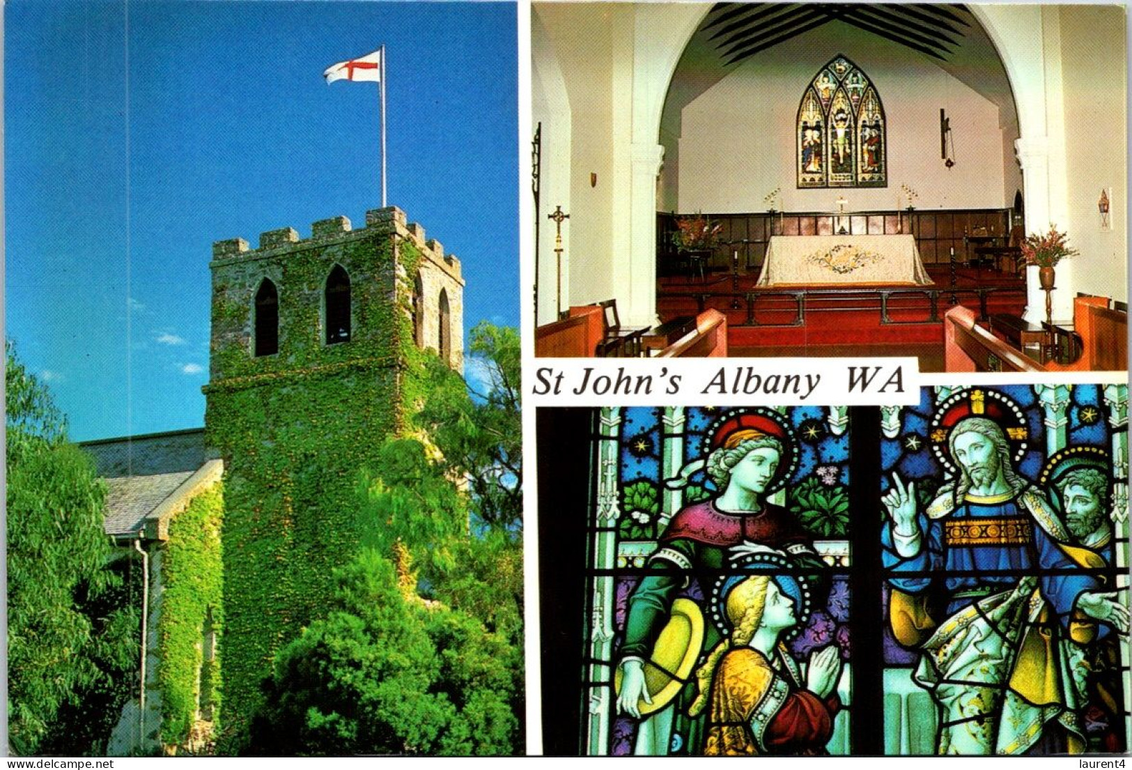 13-5-2024 (5 Z 1) Australia  (posted 1986 With Sheep Shearing Stamp) WA - (Albany) St John's Church - Eglises Et Cathédrales