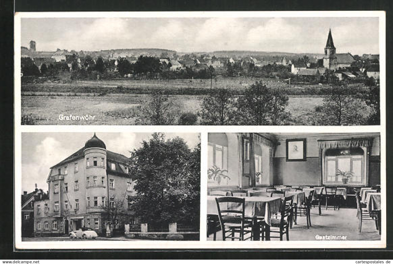 AK Grafenwöhr, Innen- Und Aussenansicht Vom Gasthaus Meiler, Ortsansicht  - Grafenwöhr