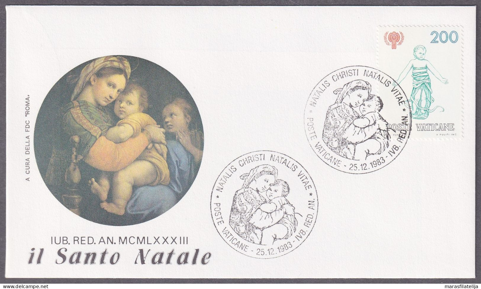Vatican 1983, Christmas, Madonna, Special Postmark & Cover - Other & Unclassified