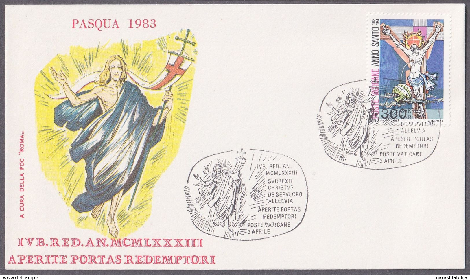 Vatican 1983, Easter, Special Postmark & Cover - Sonstige & Ohne Zuordnung