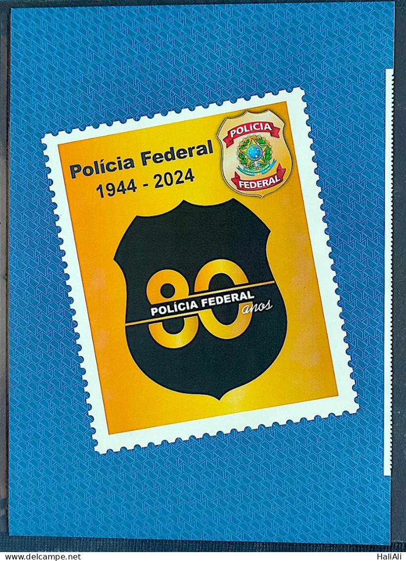 SI 21 Brazil Institutional Stamp 80 Years Federal Military Police 2024 Vignette - Gepersonaliseerde Postzegels
