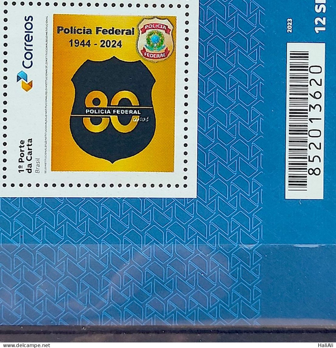 SI 21 Brazil Institutional Stamp 80 Years Federal Military Police 2024 Bar Code - Personalisiert