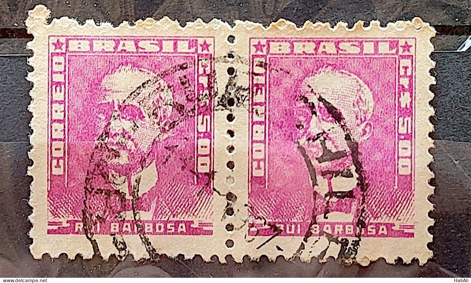 Brazil Regular Stamp RHM 507 Great-granddaughter Rui Barbosa 1961 Double Circulated 4 - Gebruikt