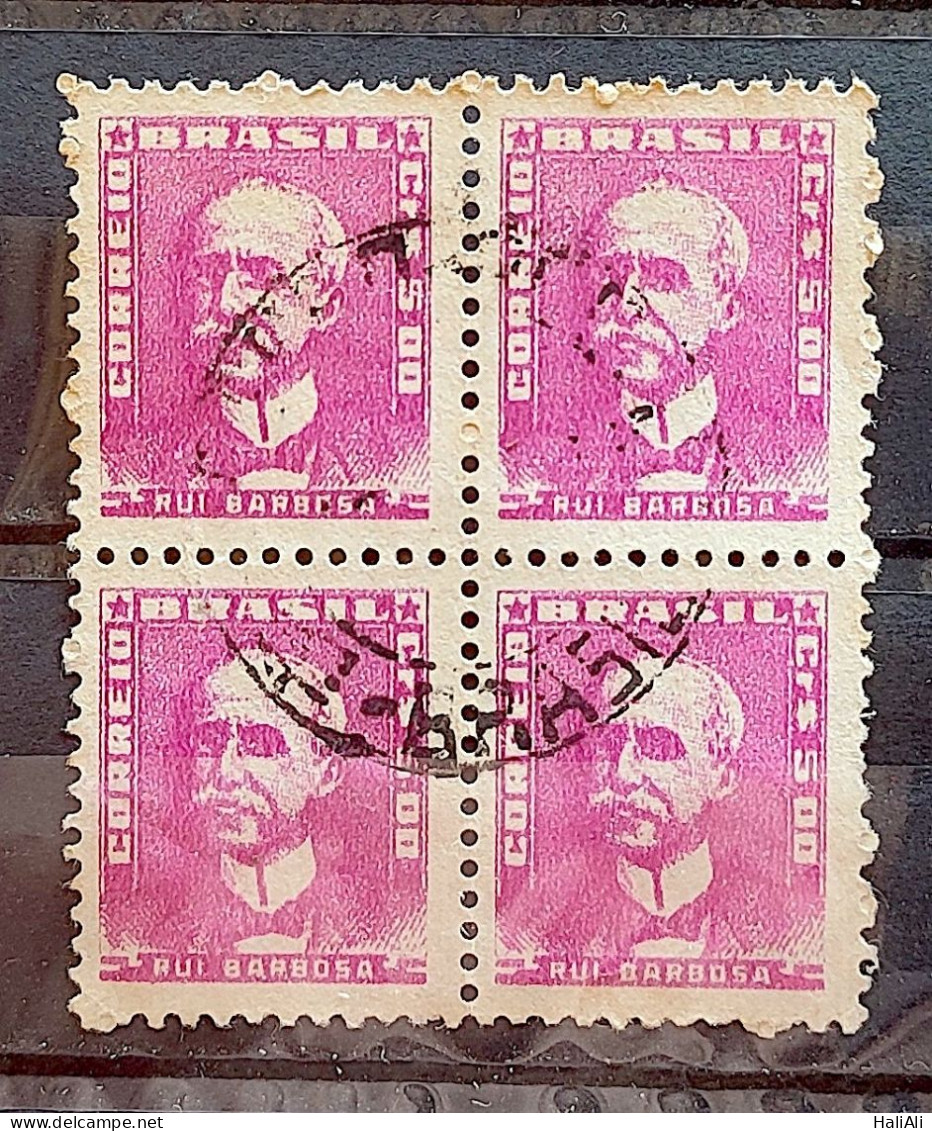 Brazil Regular Stamp RHM 502 Great-granddaughter Rui Barbosa 1956 Block Of 4 Circulated 6 - Gebruikt