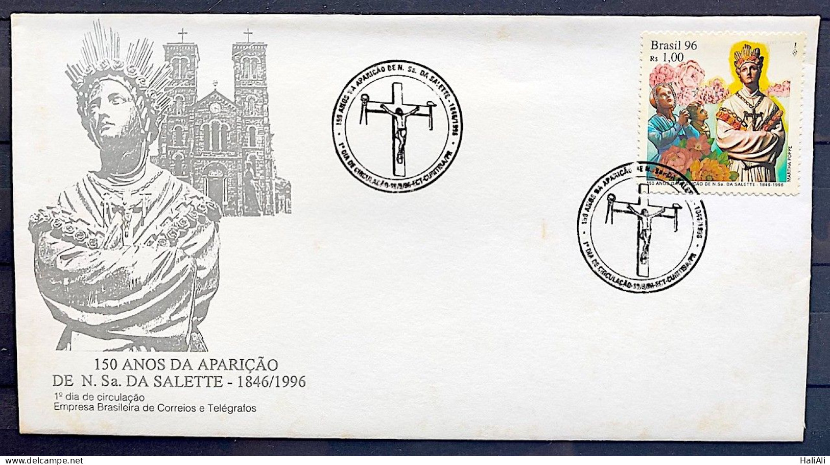 Brazil Envelope FDC 684 1 96 Our Lady Of Salette Religion CBC PR 1 - FDC