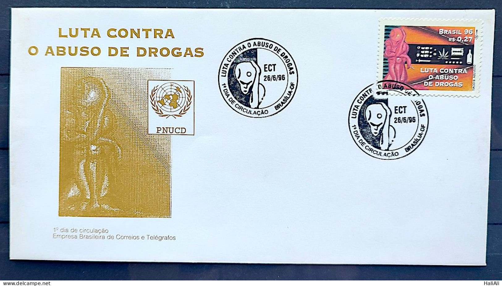 Brazil Envelope FDC 679 1 96 Fight Against Drug Abuse Health CBC DF - FDC