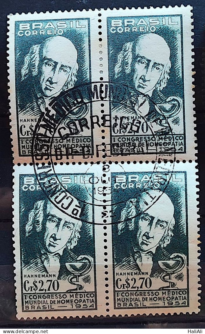 C 350 Brazil Stamp World Medical Congress Of Homeopathy Health Hahnemann 1954 Block Of 4 CDP - Ungebraucht