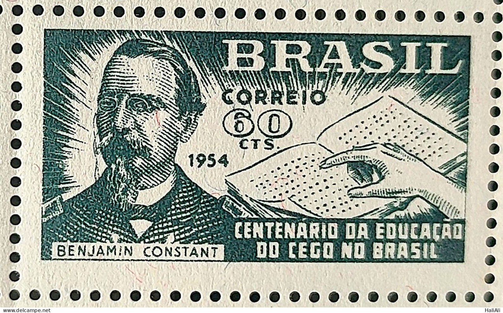 C 347 Brazil Stamp Benjamin Constant Education Blind Braille 1954 - Neufs