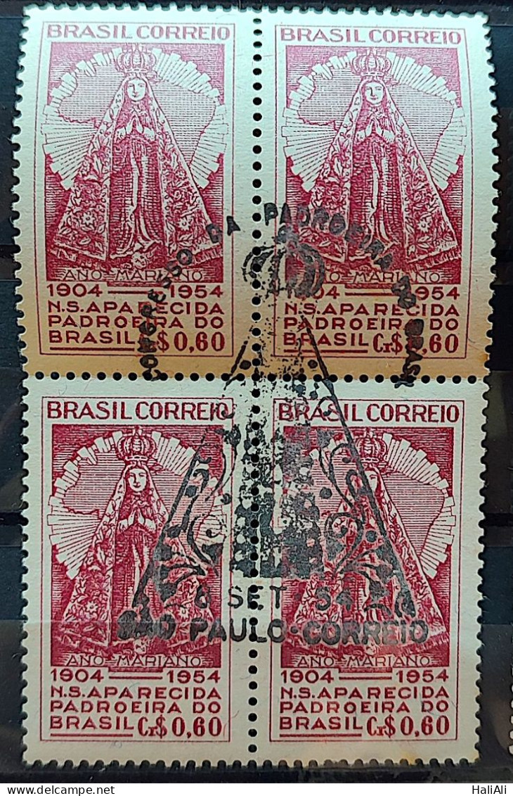 C 345 Brazil Stamp Congress Of The Patron Saint Of Brazil Our Lady Of Aparecida Religion 1954 Block Of 4 CBC SP 2 - Neufs