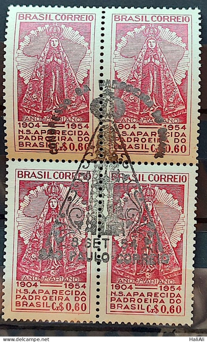 C 345 Brazil Stamp Congress Of The Patron Saint Of Brazil Our Lady Of Aparecida Religion 1954 Block Of 4 CBC SP 1 - Nuevos