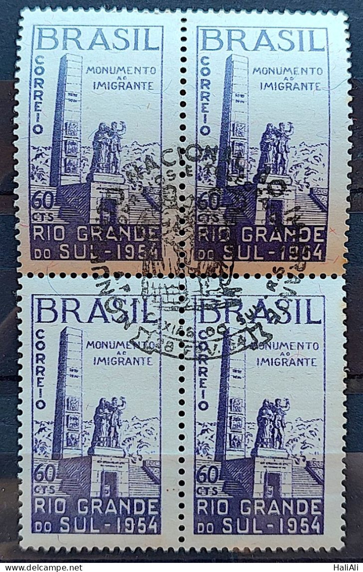 C 336 Brazil Stamp Monument To The Immigrant Rio Grande Do Sul 1954 Block Of 4 CBC RS - Ongebruikt