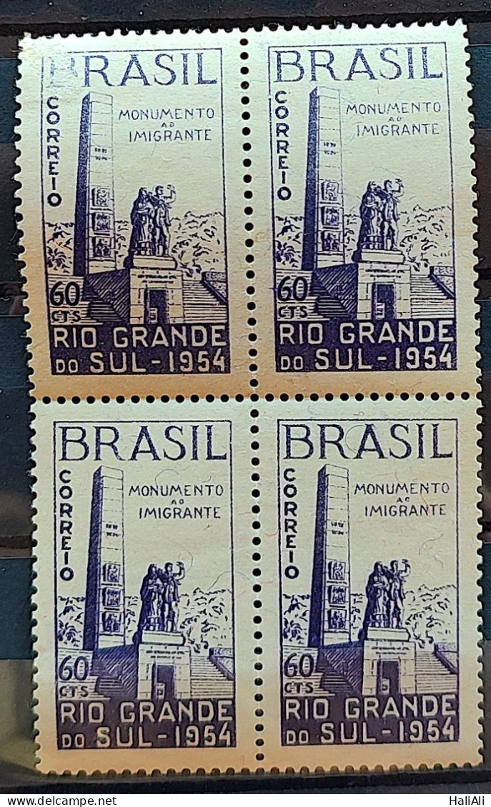 C 336 Brazil Stamp Monument To The Immigrant Rio Grande Do Sul 1954 Block Of 4 - Neufs