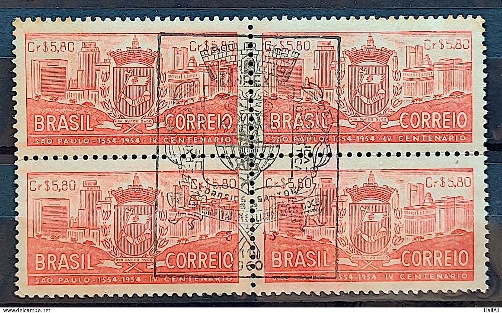 C 332 Brazil Stamp 4 Centenary Of Sao Paulo 1954 Block Of 4 CBC SP - Ungebraucht