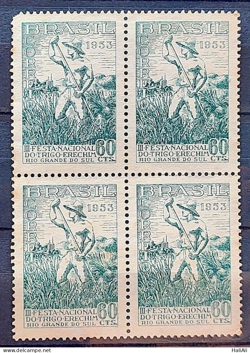 C 322 Brazil Stamp National Wheat Festival Erechim 1953 Block Of 4 - Ongebruikt