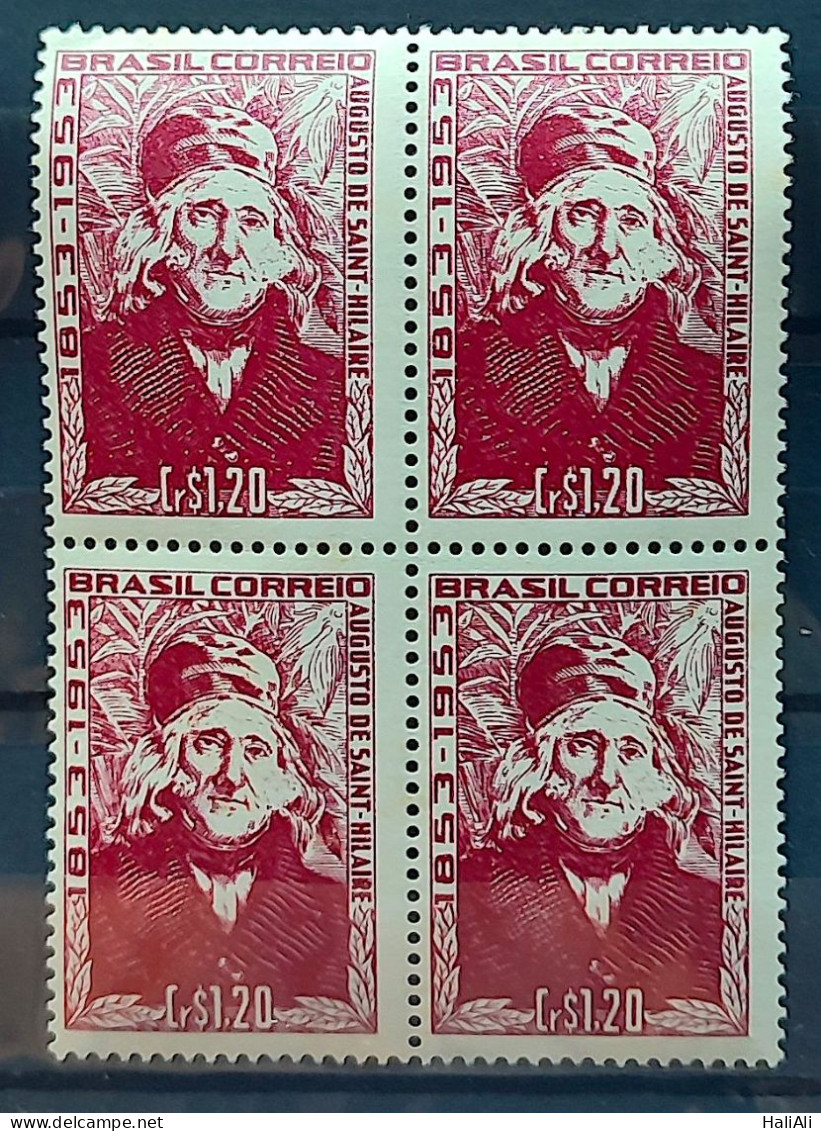 C 315 Brazil Stamp Centennial Naturalist Writer Auguste De Saint Hilair France 1953 Block Of 4 - Unused Stamps