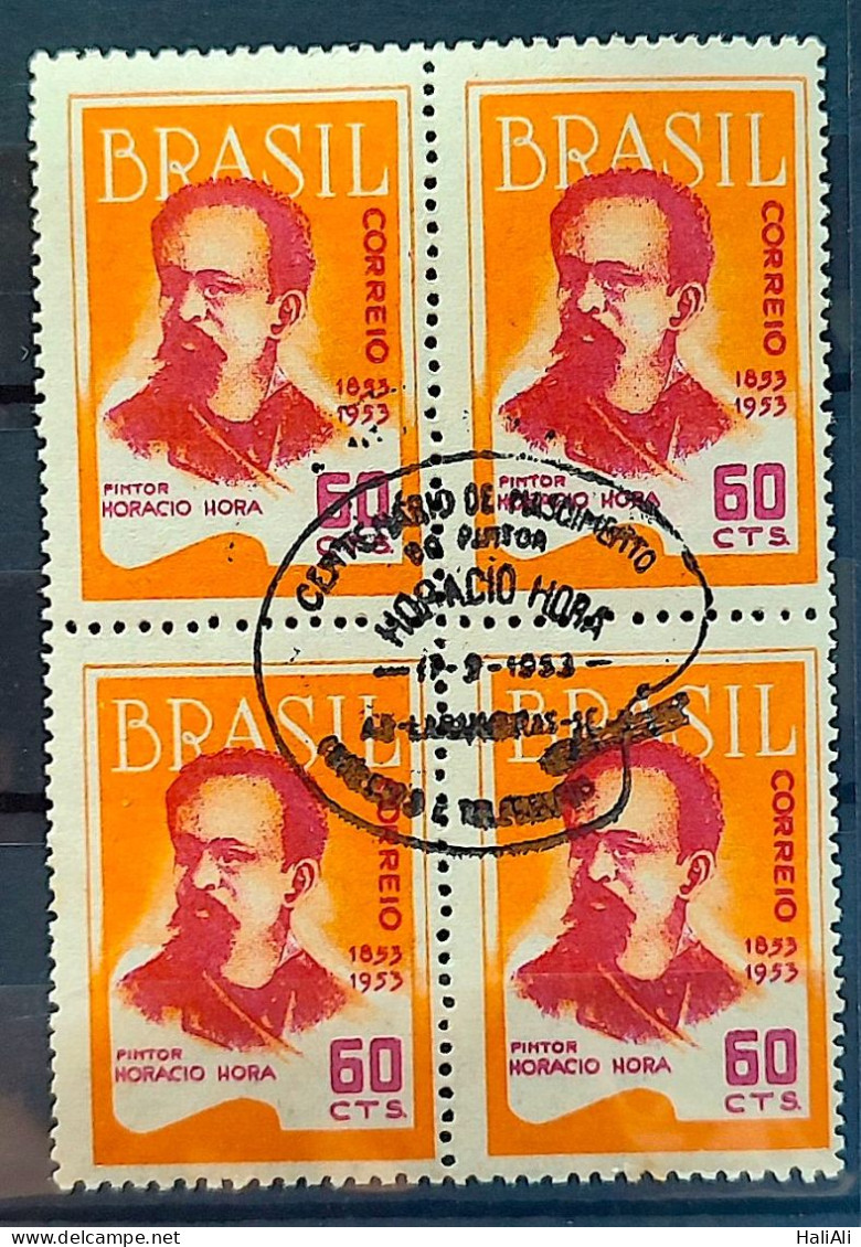 C 313 Brazil Stamp Centenary Painter Horacio Hora Art Painting 1953 Block Of 4 CBC SE 1 - Ungebraucht