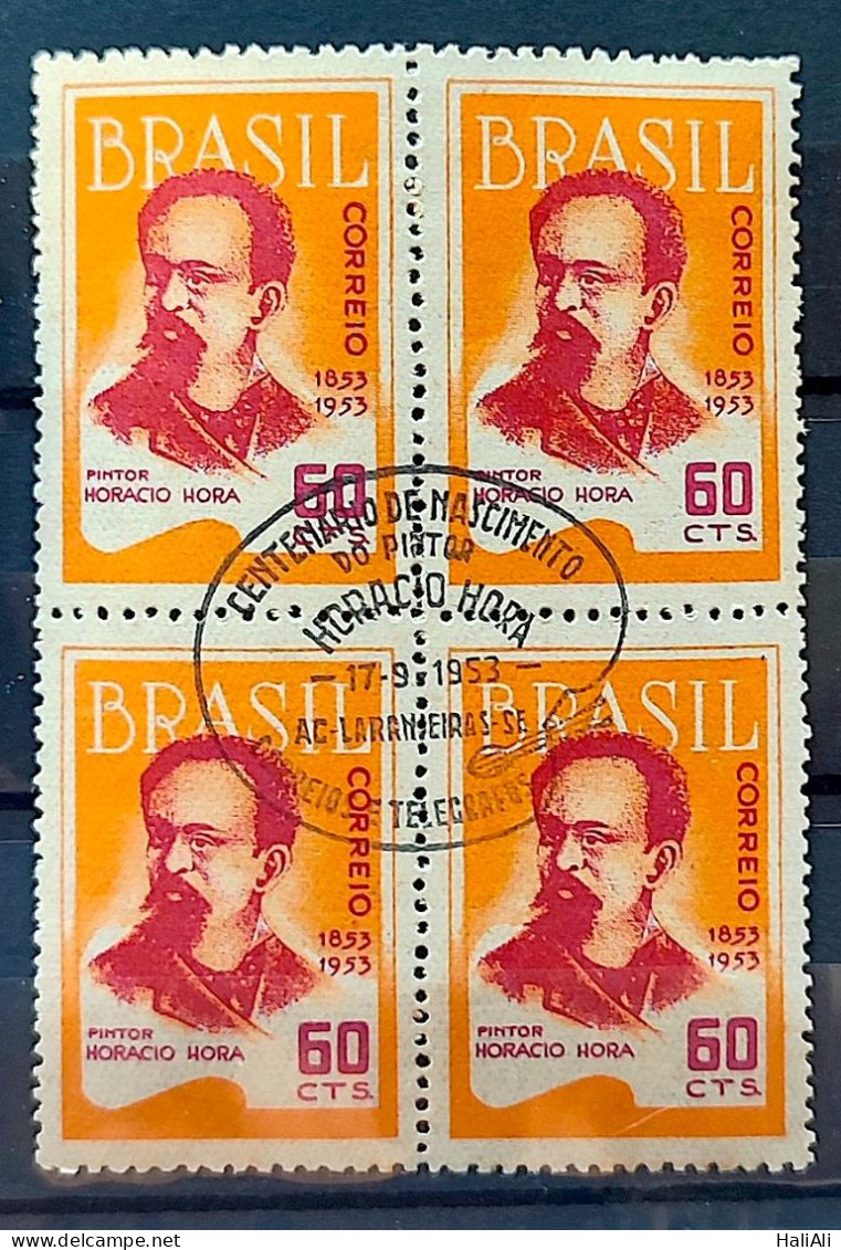 C 313 Brazil Stamp Centenary Painter Horacio Hora Art Painting 1953 Block Of 4 CBC SE - Nuovi