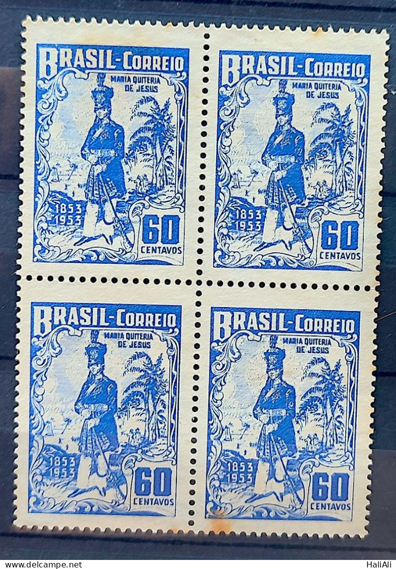C 305 Brazil Stamp Maria Quiteria De Jesus Military Woman 1953 Block Of 4 2 - Unused Stamps