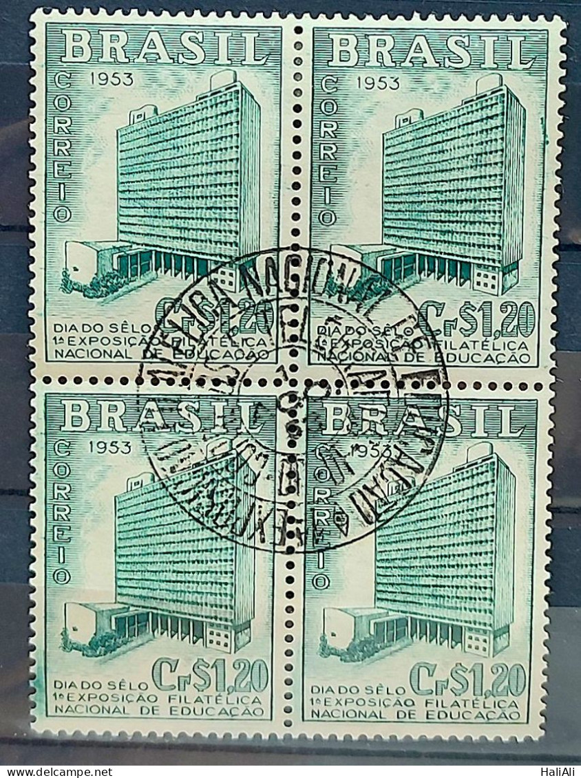 C 303 Brazil Stamp National Philatelic Education Exhibition 1953 Block Of 4 CPD DF - Ongebruikt