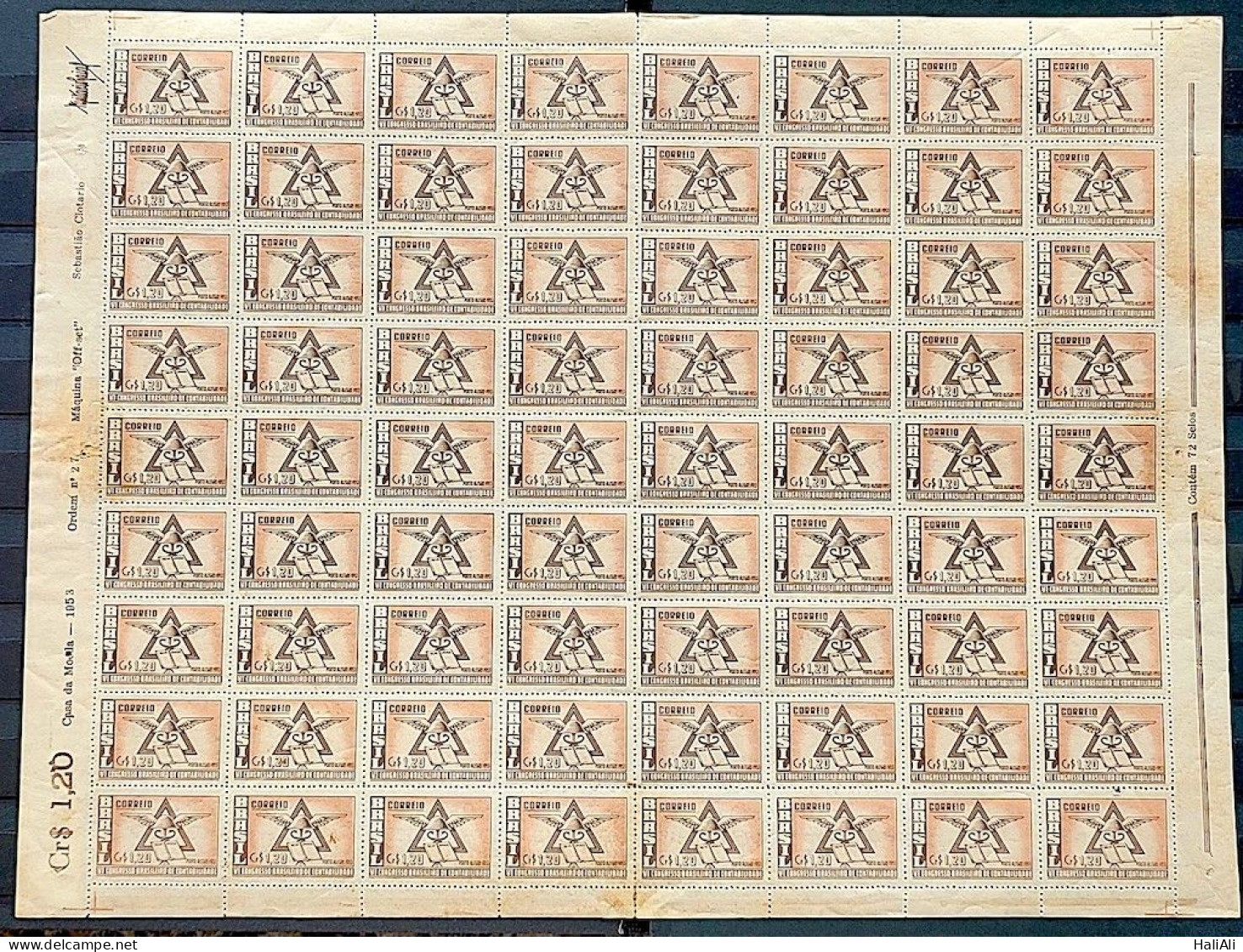 C 296 Brazil Stamp Accounting Congress Porto Alegre Economy 1953 Sheet - Unused Stamps