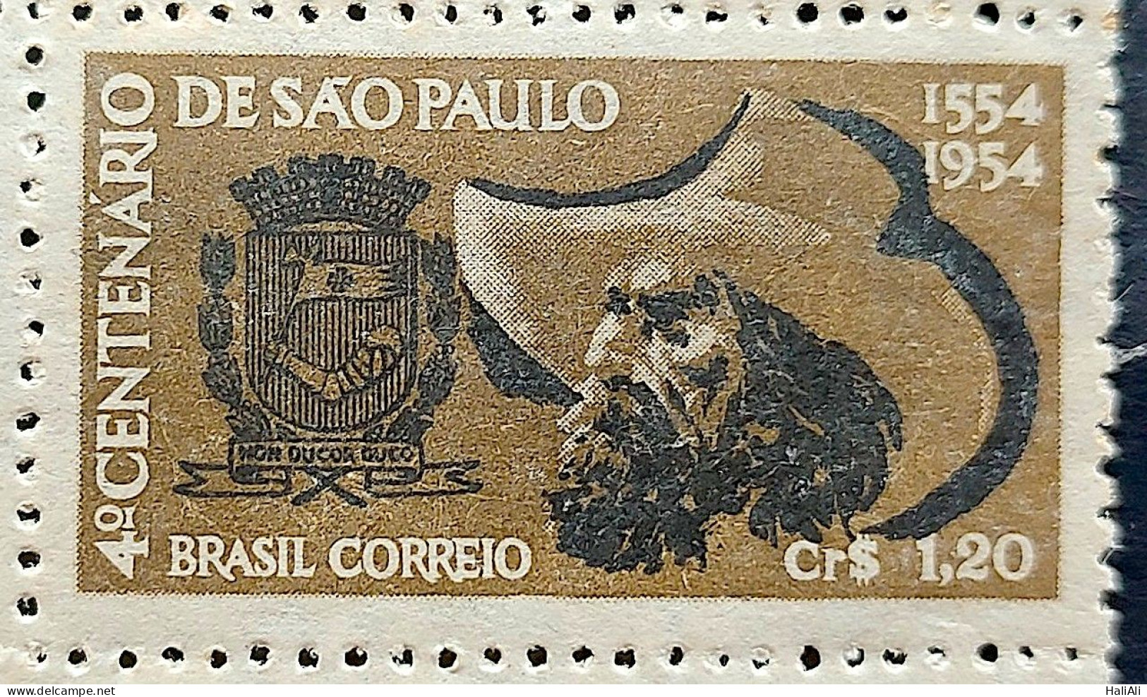 C 291 Brazil Stamp 4 Centenary Of São Paulo Coat Of Arms Hat 1953 - Ungebraucht