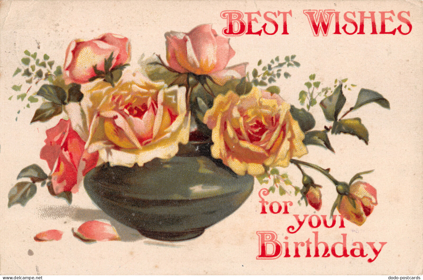 R296208 Best Wishes For Youre Birthday. Series No. 8.90. B. B. London. 1911. Gre - Autres & Non Classés