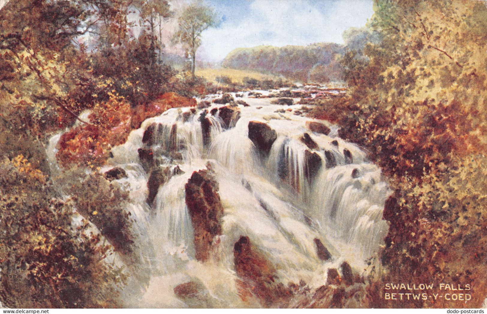 R297471 Swallow Falls. Bettws Y Coed. Valentines. Art Colour. Brian Gerald. Vale - Wereld