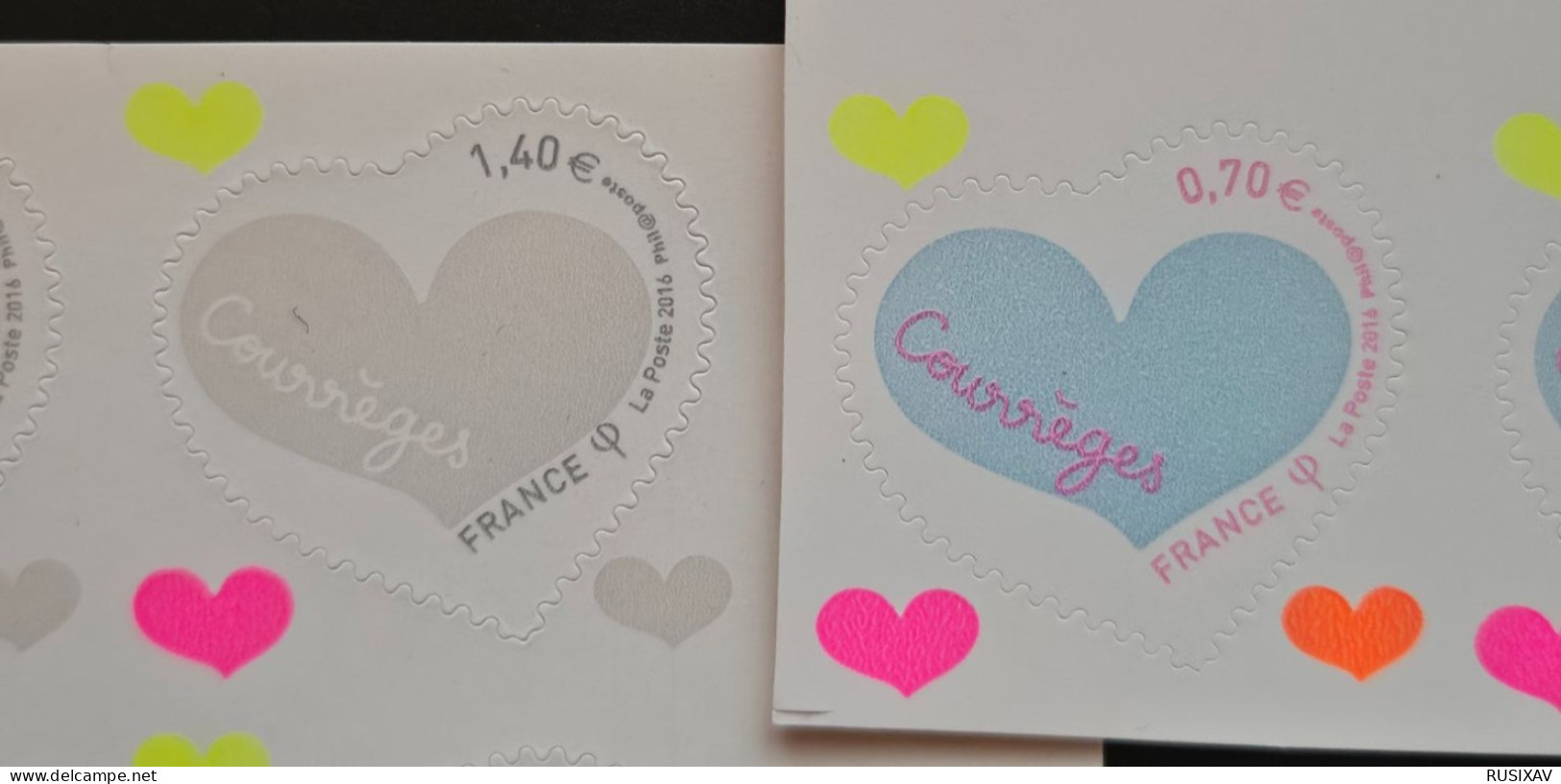 France 2016 Autoadhésifs N°1230 Et 1231 Saint Valentin COEURS DE COURREGES - Neufs