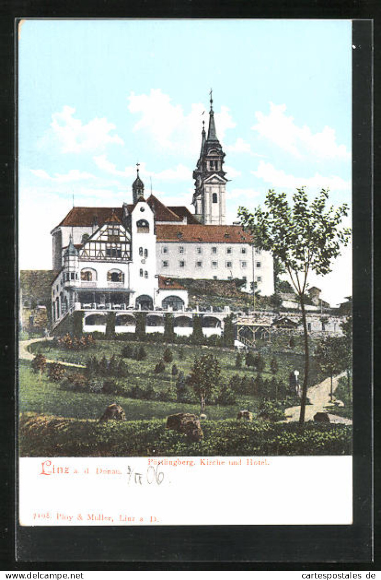 AK Linz /Donau, Kirche Und Hotel Auf Dem Pöstlingberg  - Autres & Non Classés