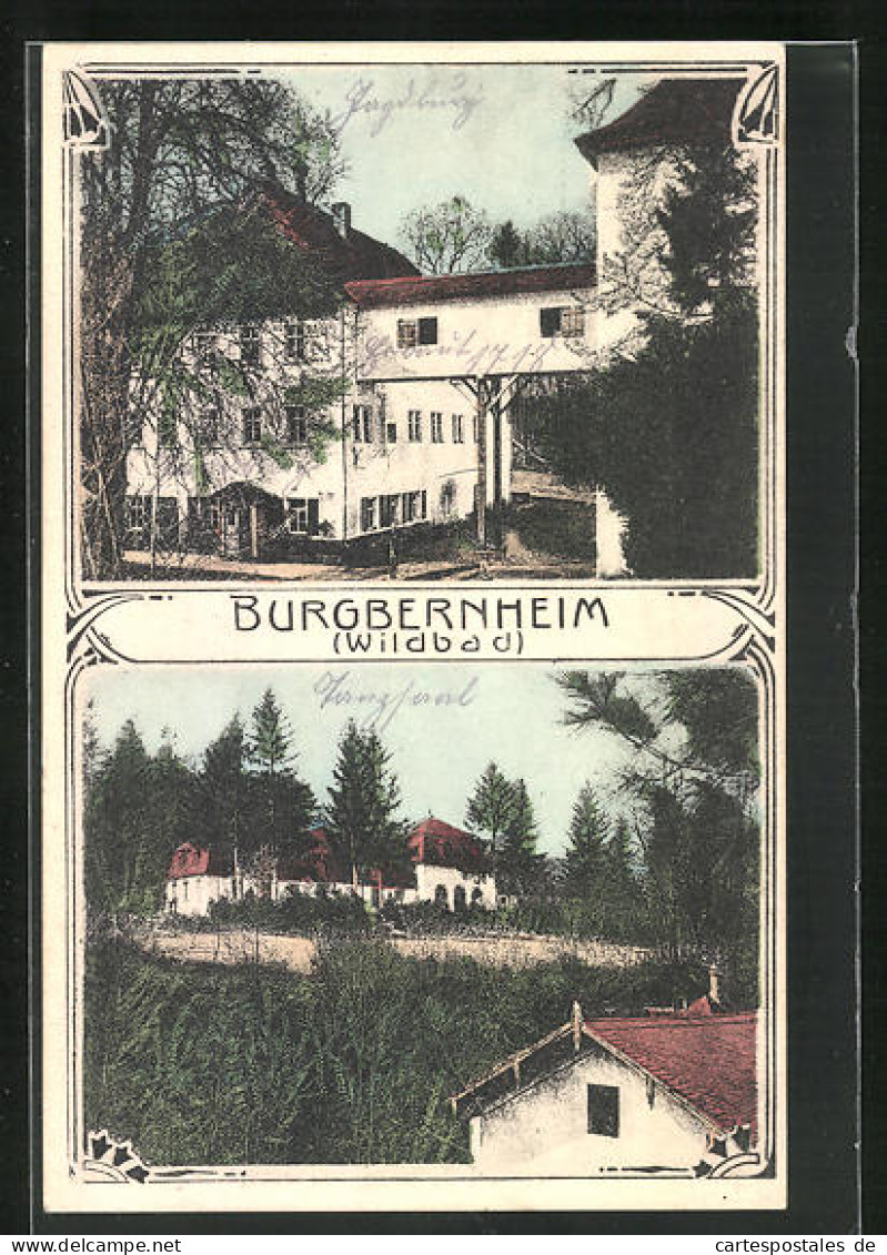 AK Burgbernheim / Wildbad, Jagdburg - Herrenhaus In Zwei Ansichten  - Autres & Non Classés