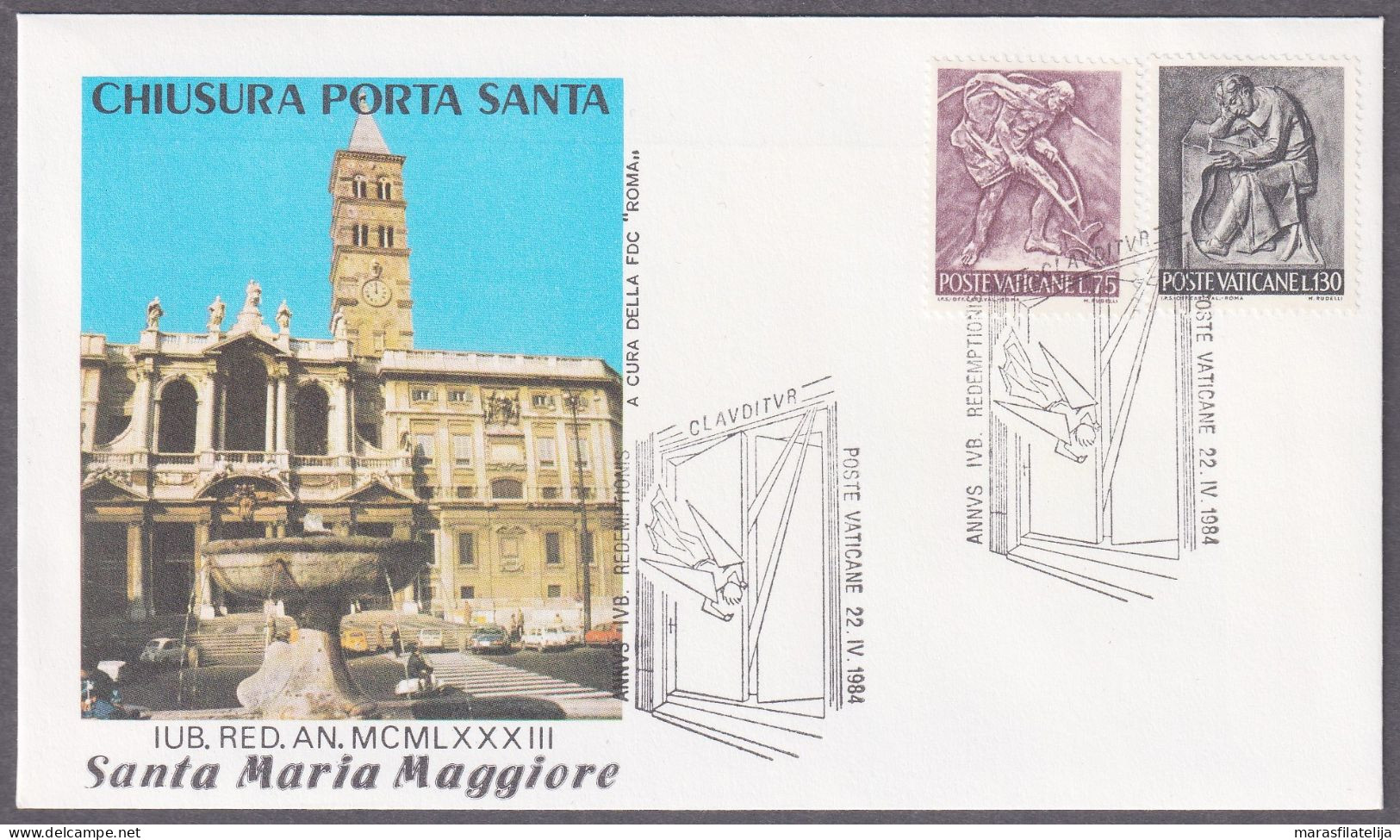 Vatican 1984, Closing The Holy Door - Santa Maria Maggiore, Special Postmark & Cover - Altri & Non Classificati