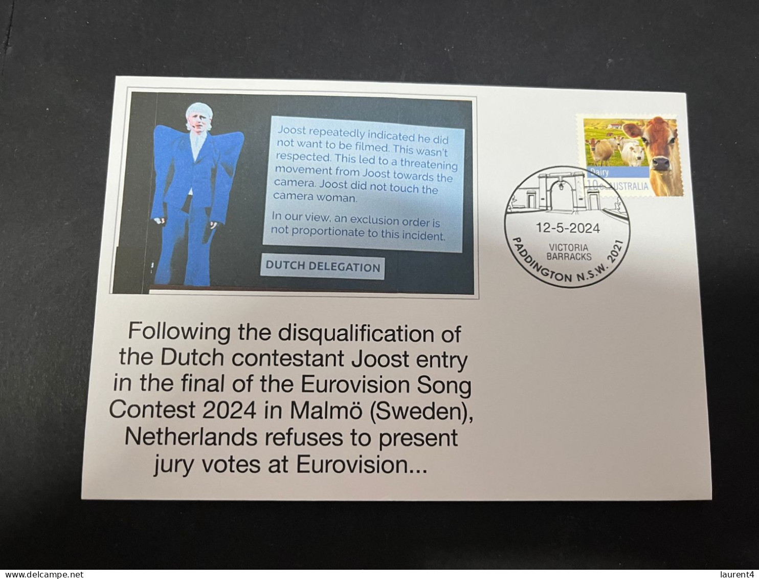 13-5-2024 (5 Z 2) Netherlands Refuse To Present JURY Votes During Eurovision 2024 Final (prtoest For Disqualification) - Militares