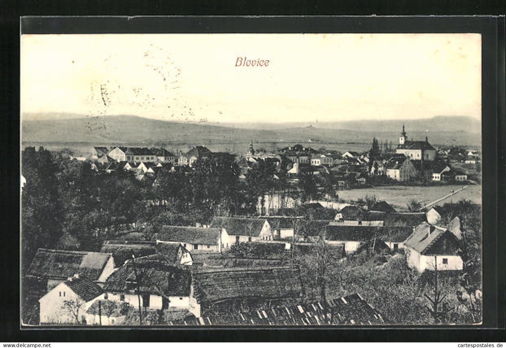 AK Blovice, Panorama Mit Kirche  - Tchéquie