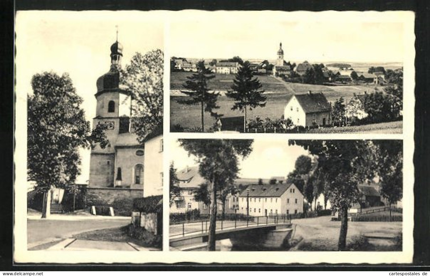 AK Regnitzlosau I. Bayern, Kirche, Brücke, Ortspartie  - Andere & Zonder Classificatie