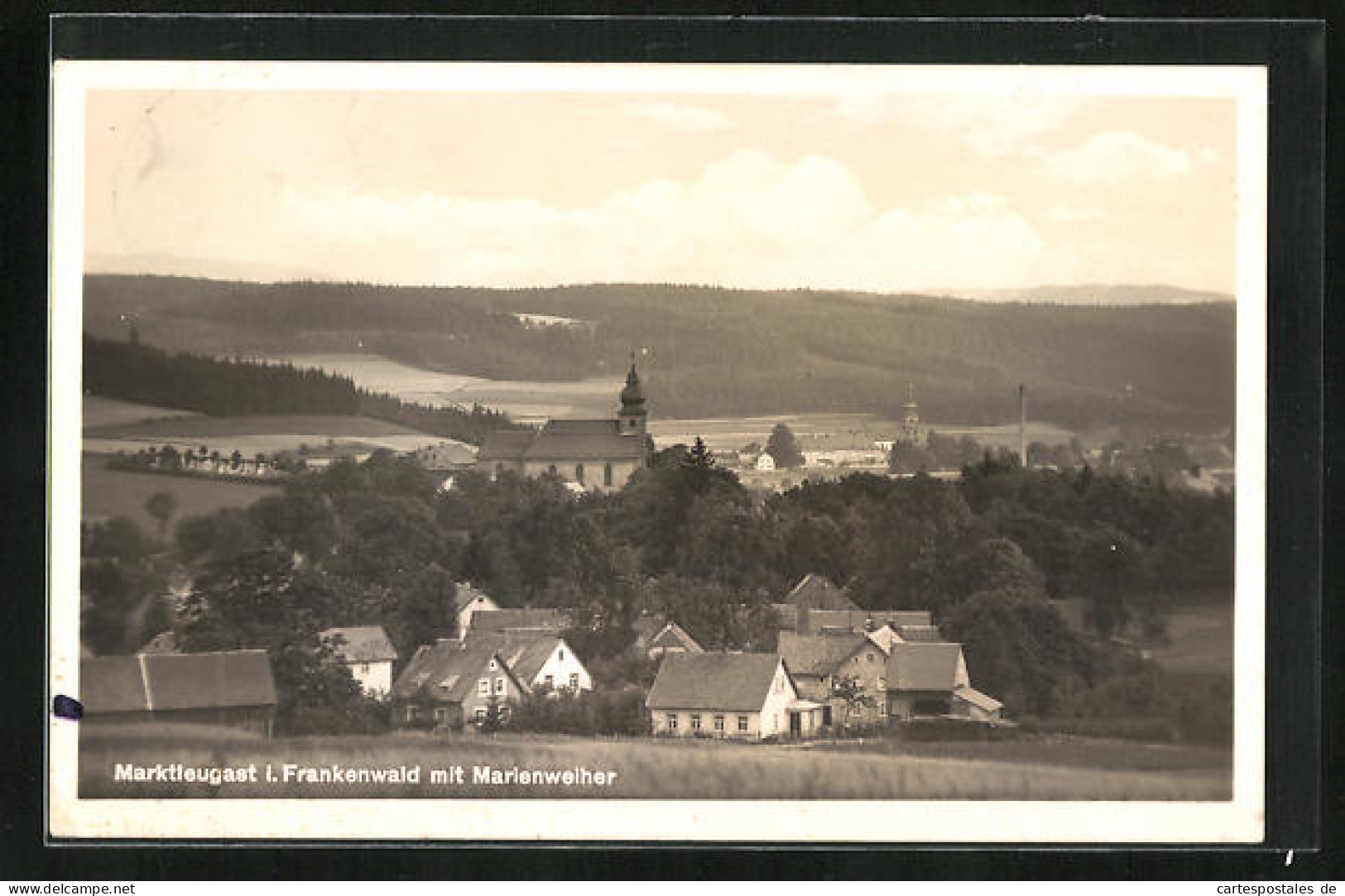 AK Marktleugast I. Frankenwald, Teilansicht Mit Kirche Und Marienweiher  - Sonstige & Ohne Zuordnung